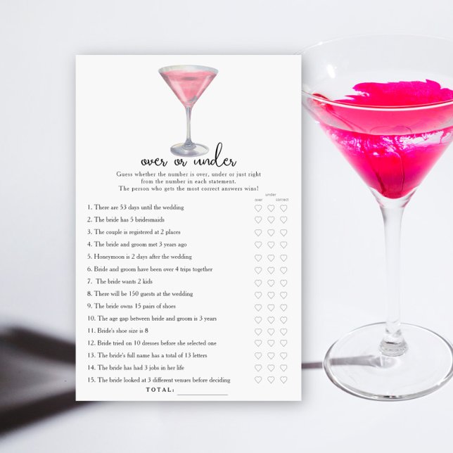 Cocktail-Brautparty Über- oder Unter-Spiel (Von Creator hochgeladen)