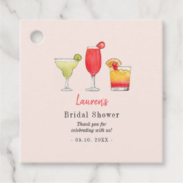 Cocktail-Brautparty Wasserfarbe Vielen Dank Geschenkanhänger