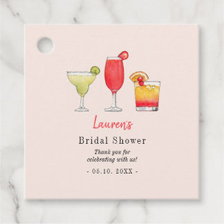 Cocktail-Brautparty Wasserfarbe Vielen Dank Geschenkanhänger