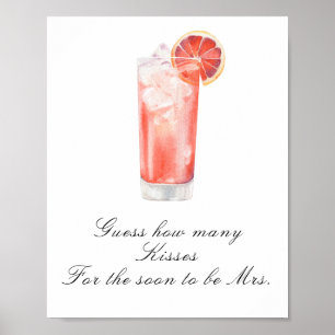 Cocktail-Brautparty - Wie viele Küsse Spiel Poster