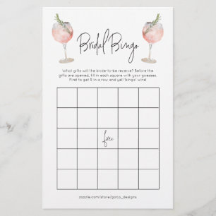 Cocktail Bridal Bingo Bachelorette Spiel