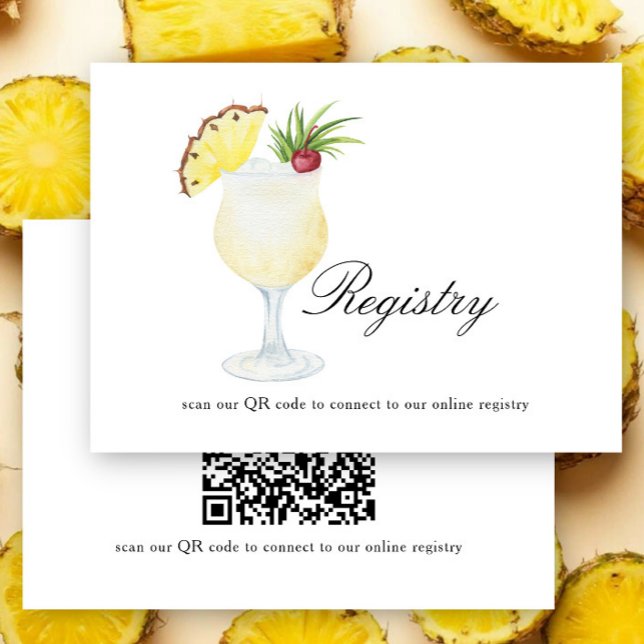 Cocktail Bridal shower QR code for registry  Begleitkarte (Von Creator hochgeladen)