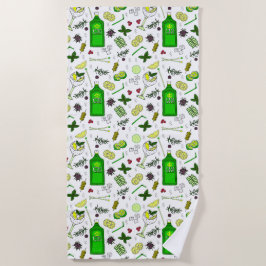 Cocktail Brille Gin Tonic Drinks Mixologe Strandtuch