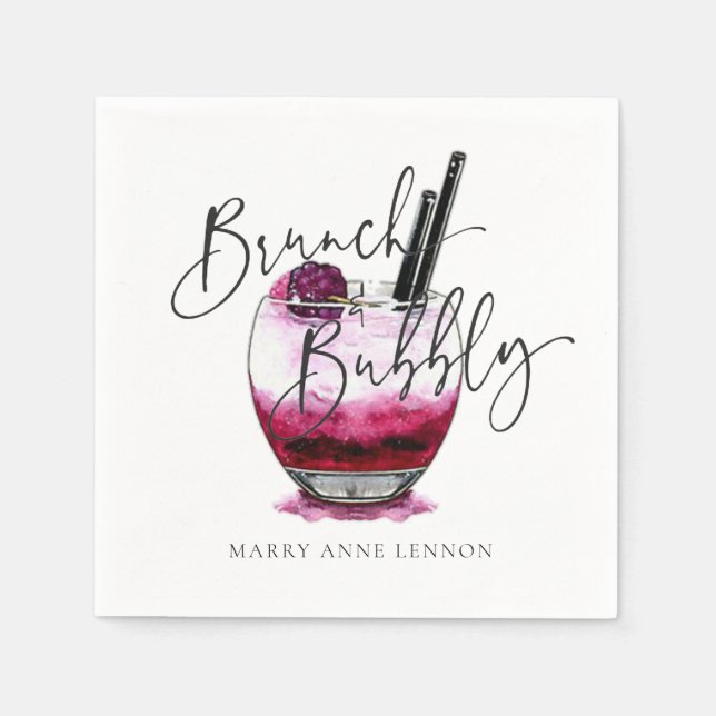 Cocktail Brunch und Bubbly Napkins Serviette (Vorderseite)