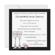 Cocktail-Buffet-Einladung in Schwarz und Weiß