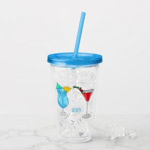 Cocktail-Cartoon Acryltrinkbecher