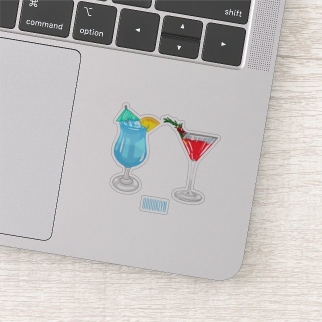 Cocktail-Cartoon Aufkleber (Ausschnitt)