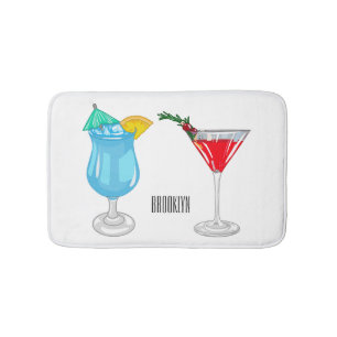 Cocktail-Cartoon Badematte