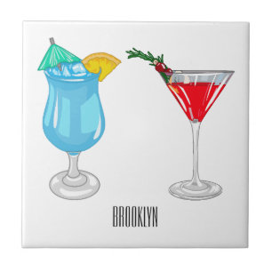 Cocktail-Cartoon Fliese