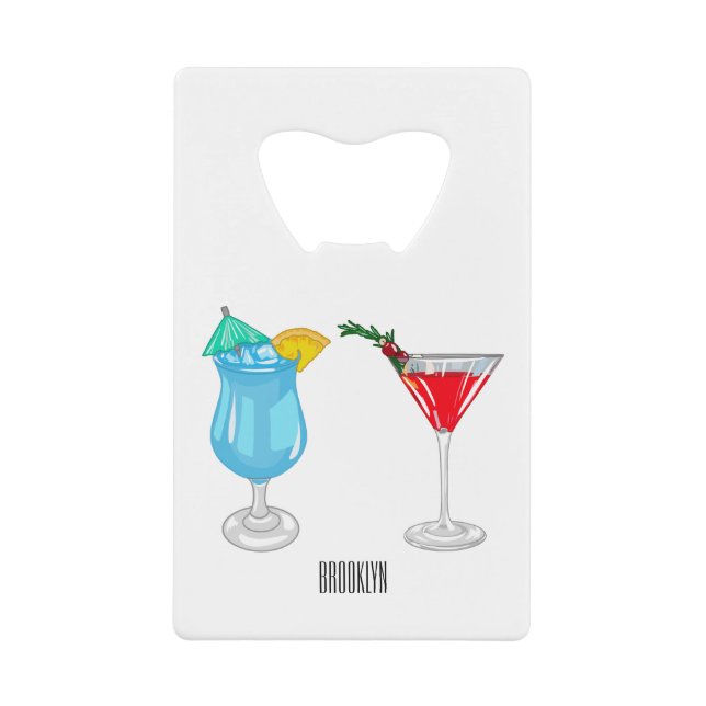Cocktail-Cartoon Geldbeutel Flaschenöffner (Vorderseite)