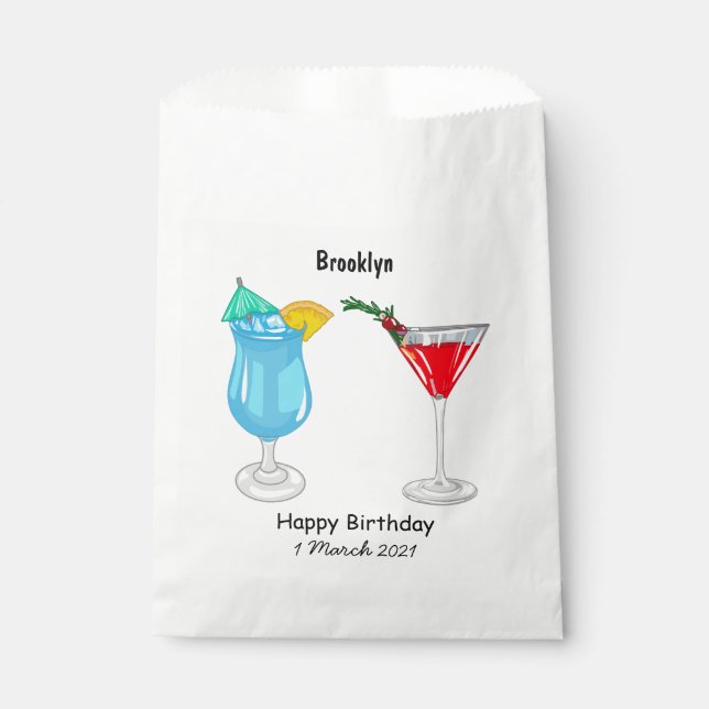 Cocktail-Cartoon Geschenktütchen (Vorderseite)