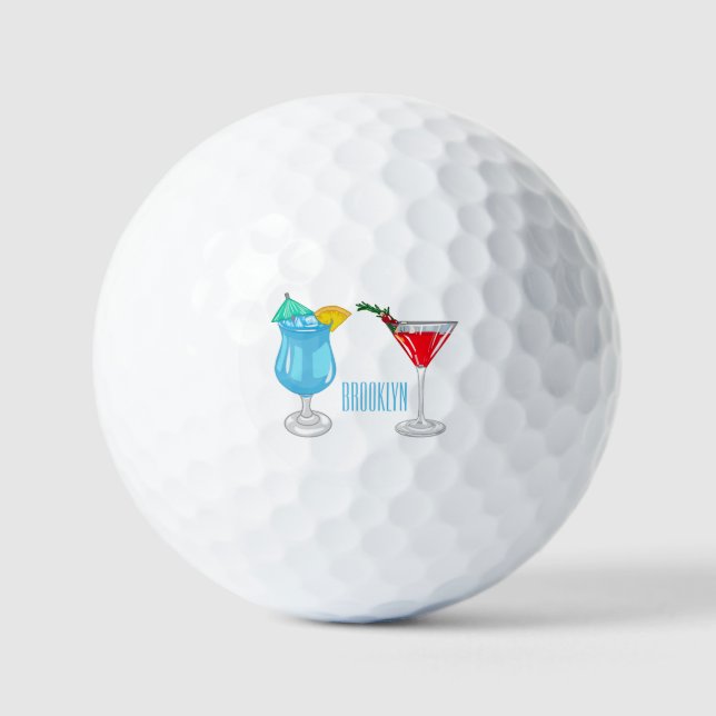 Cocktail-Cartoon Golfball (Vorderseite)