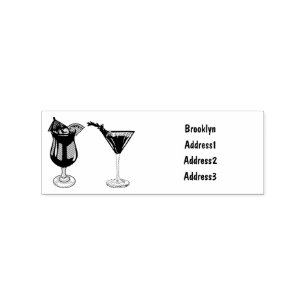 Cocktail-Cartoon Gummistempel