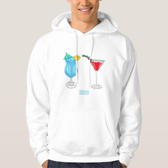 Cocktail-Cartoon Hoodie (Vorderseite)
