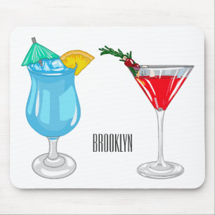 Cocktail Cartoon-Illustration Mousepad