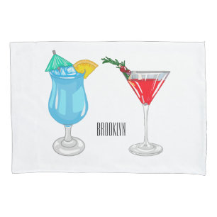 Cocktail-Cartoon Kissenbezug