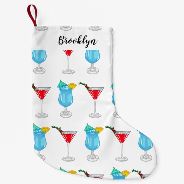 Cocktail-Cartoon Kleiner Weihnachtsstrumpf (Vorderseite)