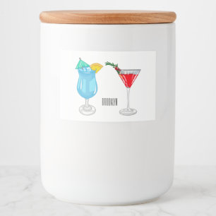 Cocktail-Cartoon Lebensmitteletikett