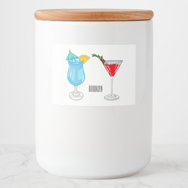 Cocktail-Cartoon Lebensmitteletikett (Vorderseite)