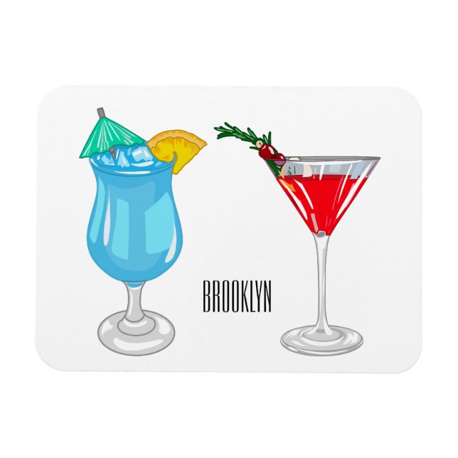 Cocktail-Cartoon Magnet (Horizontal)