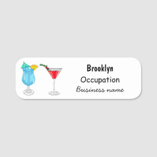 Cocktail-Cartoon Namensschild