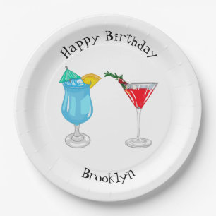Cocktail-Cartoon Pappteller