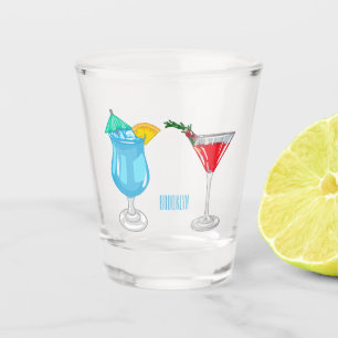 Cocktail-Cartoon Schnapsglas