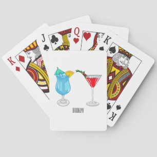 Cocktail-Cartoon Spielkarten