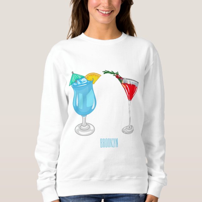 Cocktail-Cartoon Sweatshirt (Vorderseite)