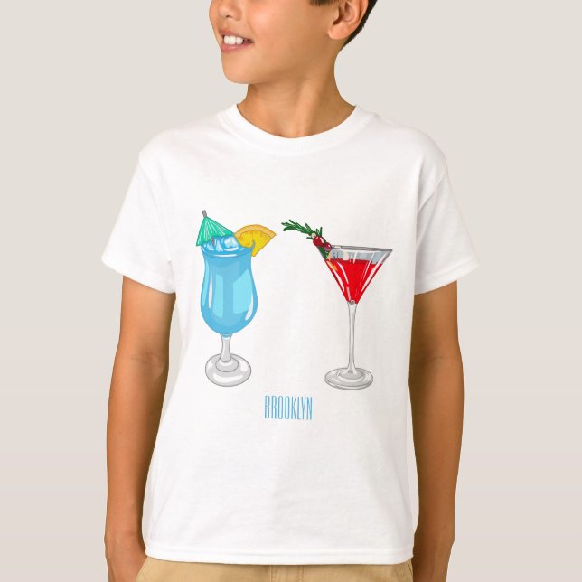 Cocktail-Cartoon T-Shirt (Vorderseite)