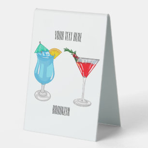 Cocktail-Cartoon Tischaufsteller