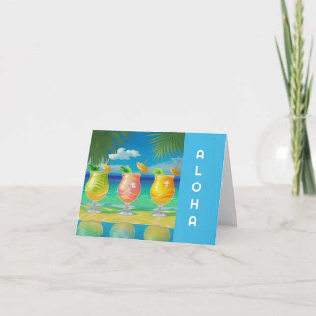 Cocktail Cheer Blue Card Karte (Vorderseite)