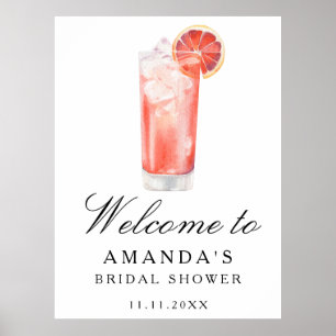 Cocktail Citrus - Brautparty-Willkommensschild Poster