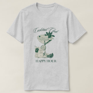 "Cocktail Club Happy Hour" Retro-Getränkefreunde T T-Shirt