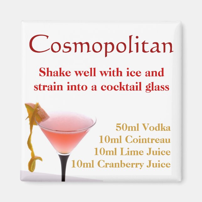 Cocktail cosmopolite Magnet Recette (Devant)