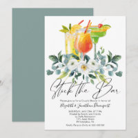 Cocktail Couple Shower Boissons Floral Invitation