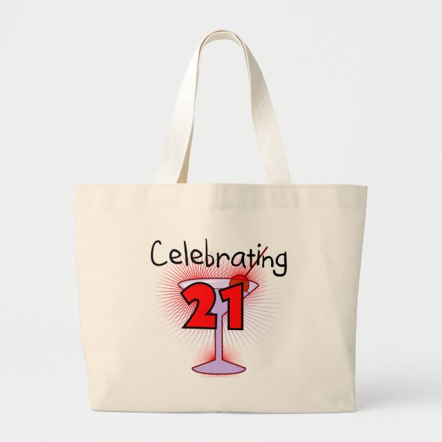 Cocktail, das 21 T-Shirts und Geschenke feiert Jumbo Stoffbeutel (Vorne)