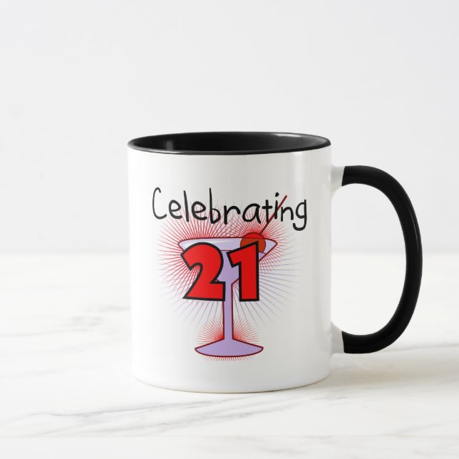 Cocktail, das 21 T-Shirts und Geschenke feiert Tasse (Rechts)