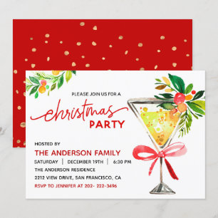 Cocktail de Noël Fête Invitation