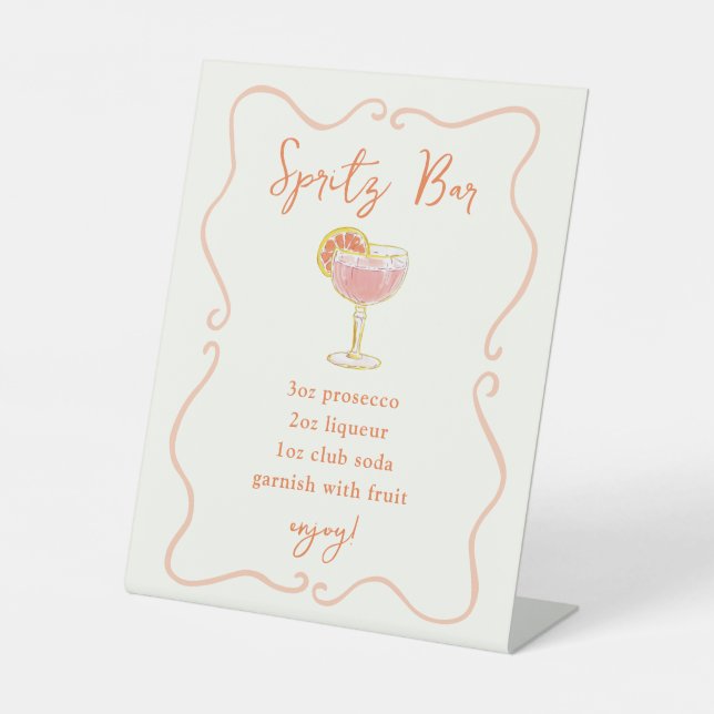 Cocktail Doodle Spritz Bar Sockelschild (Vorderseite)