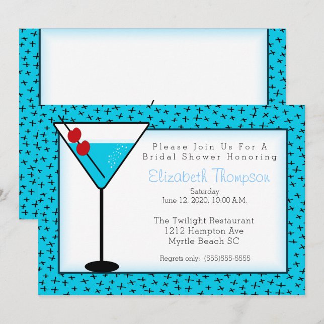 Cocktail Drink Bridal Shower Invitation (Devant / Derrière)
