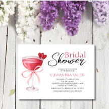 Cocktail Drink Chic Pink Bow Brautparty