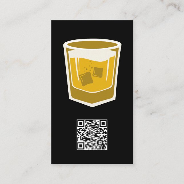 Cocktail Drink Logo / QR Barcode Business Card Visitenkarte (Vorderseite)