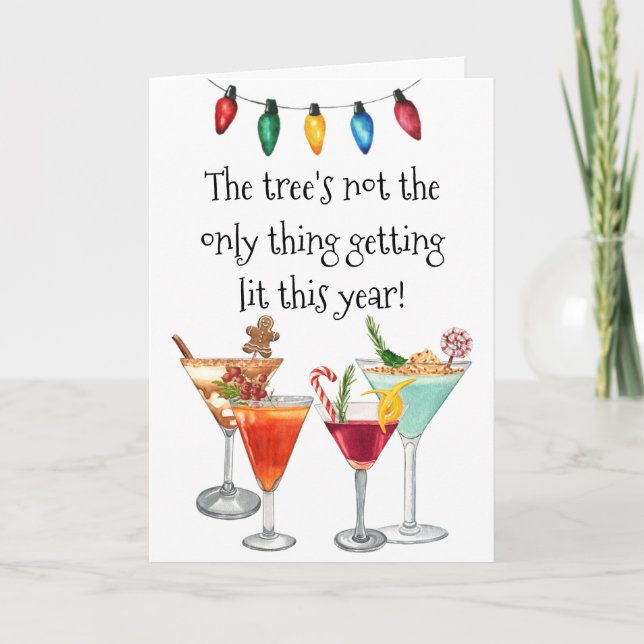 Cocktail Drink Martini Weihnachtsfeiertag Feiertagskarte (Vorderseite)