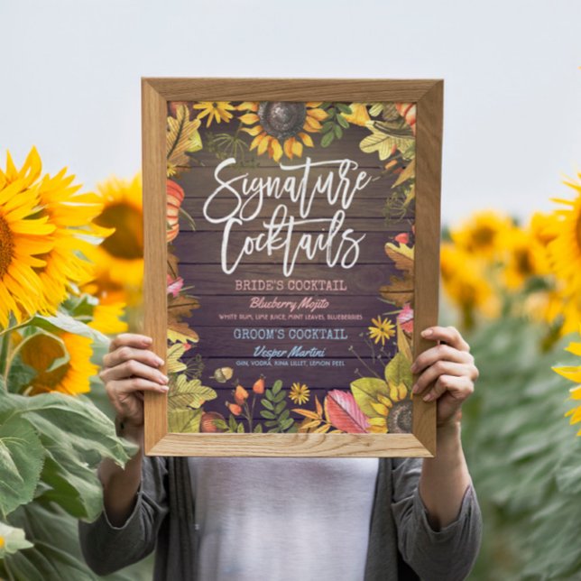 Cocktail Drink Menü "Signature Hochzeit im Herbst" Poster (Von Creator hochgeladen)