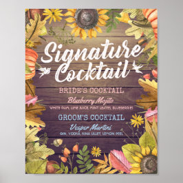 Cocktail Drink Menü "Signature Hochzeit im Herbst" Poster