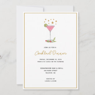 Cocktail élégant Fête de Vacances Invitation