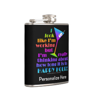 COCKTAIL FLASK - Wie lange bis zur guten Stunde Flachmann