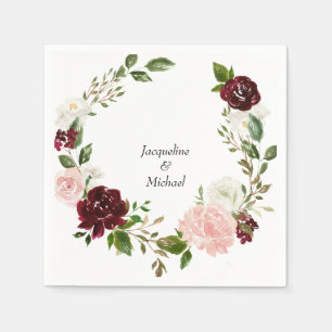 Cocktail für Hochzeitscocktails mit Burgund & Blus Serviette
