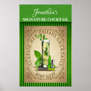 Cocktail für Vintage Signaturen Poster